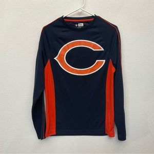 NFL Apparel Men's Chicago Bears Football Orange, Navy Long Sleeve Size Small